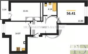 2-к квартира, вторичка, 56м2, 2/9 этаж