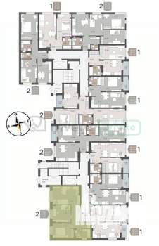 2-к квартира, вторичка, 57м2, 1/9 этаж