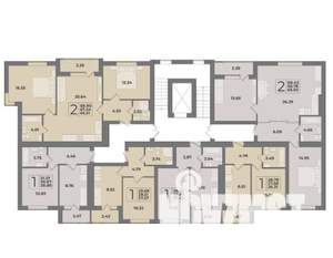 2-к квартира, строящийся дом, 68м2, 8/9 этаж