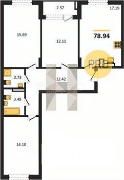 2-к квартира, вторичка, 63м2, 5/9 этаж