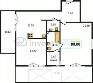 2-к квартира, вторичка, 80м2, 9/10 этаж