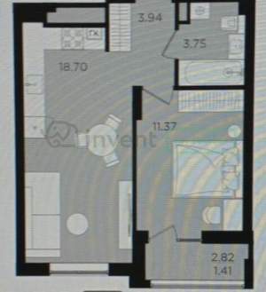 1-к квартира, вторичка, 41м2, 8/10 этаж