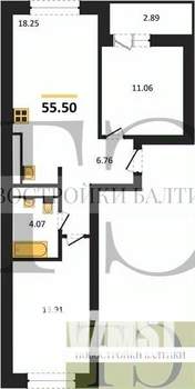2-к квартира, вторичка, 56м2, 5/9 этаж