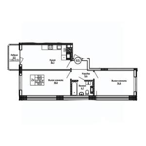 2-к квартира, вторичка, 61м2, 5/9 этаж