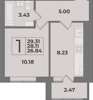 1-к квартира, вторичка, 29м2, 3/9 этаж