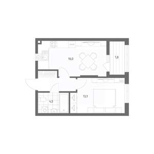 1-к квартира, вторичка, 40м2, 2/8 этаж