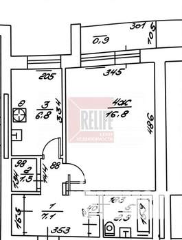 1-к квартира, вторичка, 35м2, 4/5 этаж