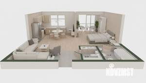 1-к квартира, вторичка, 54м2, 3/9 этаж