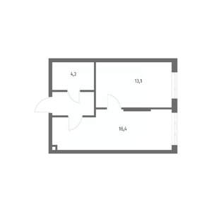 1-к квартира, строящийся дом, 38м2, 2/8 этаж