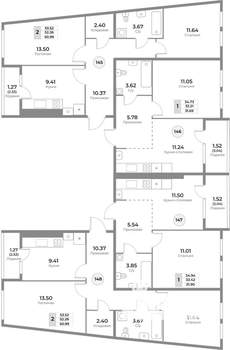 2-к квартира, вторичка, 52м2, 2/10 этаж