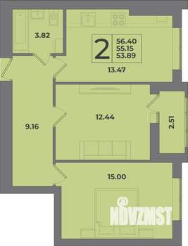 2-к квартира, вторичка, 56м2, 6/8 этаж
