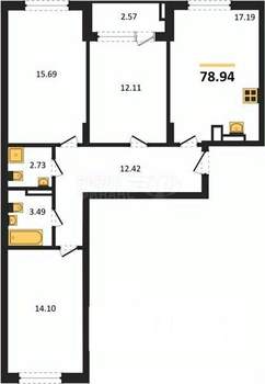 2-к квартира, вторичка, 67м2, 5/9 этаж