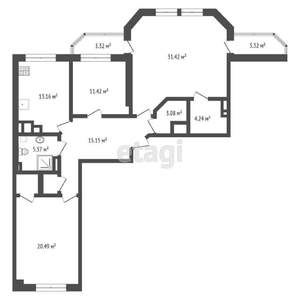 3-к квартира, вторичка, 115м2, 9/12 этаж