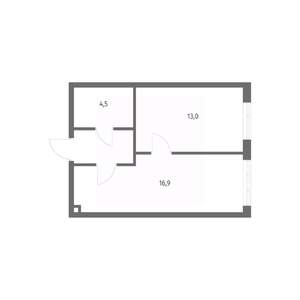 1-к квартира, вторичка, 38м2, 2/8 этаж