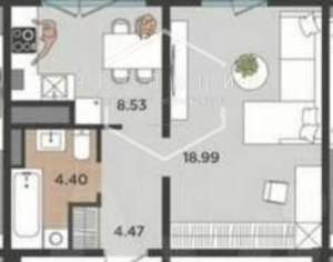 1-к квартира, вторичка, 44м2, 9/10 этаж
