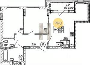 2-к квартира, вторичка, 60м2, 2/9 этаж