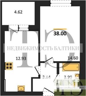 1-к квартира, вторичка, 38м2, 2/4 этаж