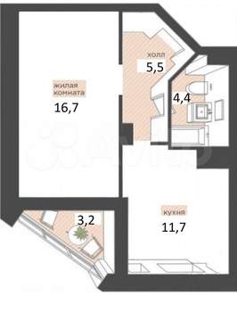 1-к квартира, вторичка, 42м2, 8/25 этаж