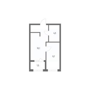 1-к квартира, строящийся дом, 31м2, 7/8 этаж