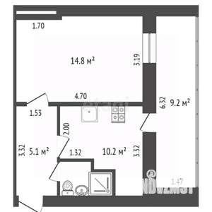 1-к квартира, вторичка, 33м2, 3/3 этаж