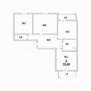 3-к квартира, вторичка, 81м2, 8/10 этаж