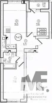 2-к квартира, вторичка, 56м2, 8/9 этаж