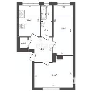 2-к квартира, вторичка, 36м2, 3/3 этаж