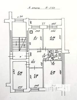4-к квартира, вторичка, 74м2, 4/6 этаж