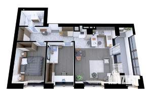 2-к квартира, вторичка, 54м2, 1/4 этаж