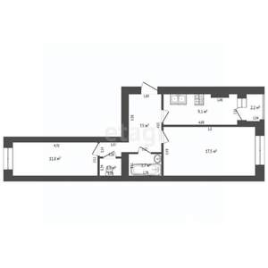 2-к квартира, вторичка, 53м2, 8/8 этаж