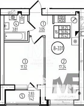 1-к квартира, вторичка, 37м2, 4/9 этаж