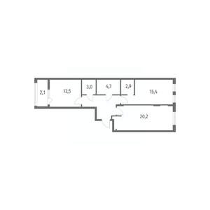 2-к квартира, строящийся дом, 70м2, 2/8 этаж