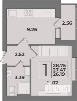 1-к квартира, вторичка, 29м2, 7/9 этаж