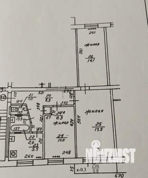 3-к квартира, вторичка, 58м2, 5/5 этаж