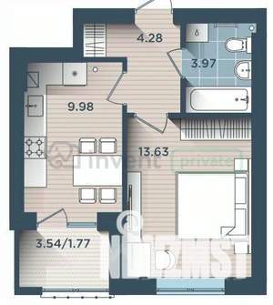 1-к квартира, вторичка, 34м2, 1/4 этаж