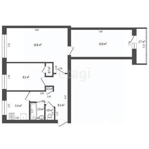 3-к квартира, вторичка, 59м2, 4/5 этаж