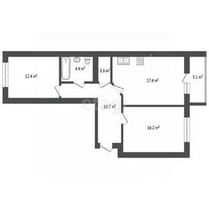 2-к квартира, вторичка, 63м2, 4/10 этаж