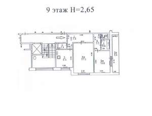 2-к квартира, вторичка, 55м2, 9/9 этаж