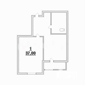 1-к квартира, вторичка, 37м2, 2/17 этаж