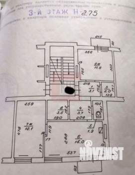 2-к квартира, вторичка, 54м2, 3/3 этаж