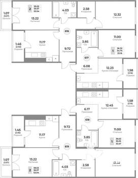 2-к квартира, вторичка, 56м2, 8/10 этаж