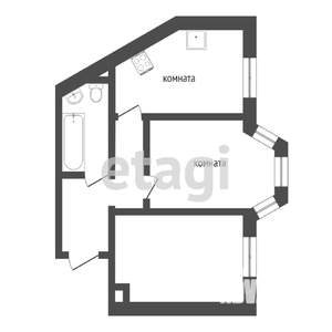 2-к квартира, вторичка, 44м2, 1/4 этаж