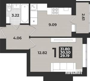 1-к квартира, вторичка, 32м2, 5/9 этаж