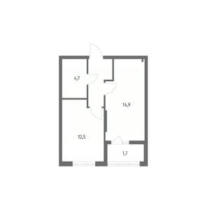 1-к квартира, вторичка, 39м2, 2/8 этаж