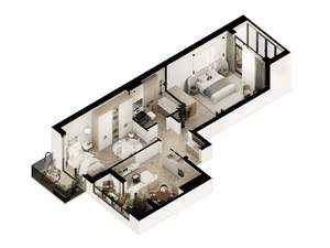 2-к квартира, строящийся дом, 68м2, 3/7 этаж