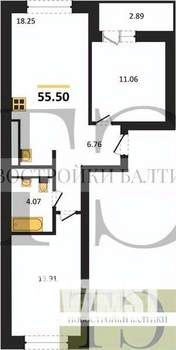2-к квартира, вторичка, 56м2, 4/9 этаж