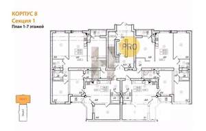 2-к квартира, вторичка, 63м2, 1/8 этаж