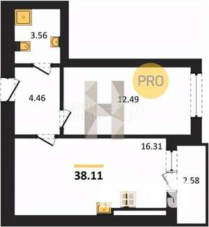 2-к квартира, вторичка, 65м2, 1/8 этаж