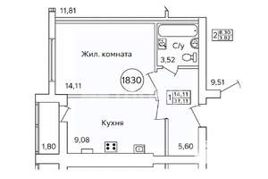 1-к квартира, вторичка, 34м2, 7/10 этаж