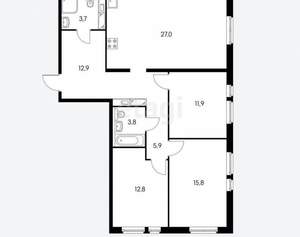 4-к квартира, вторичка, 124м2, 5/5 этаж